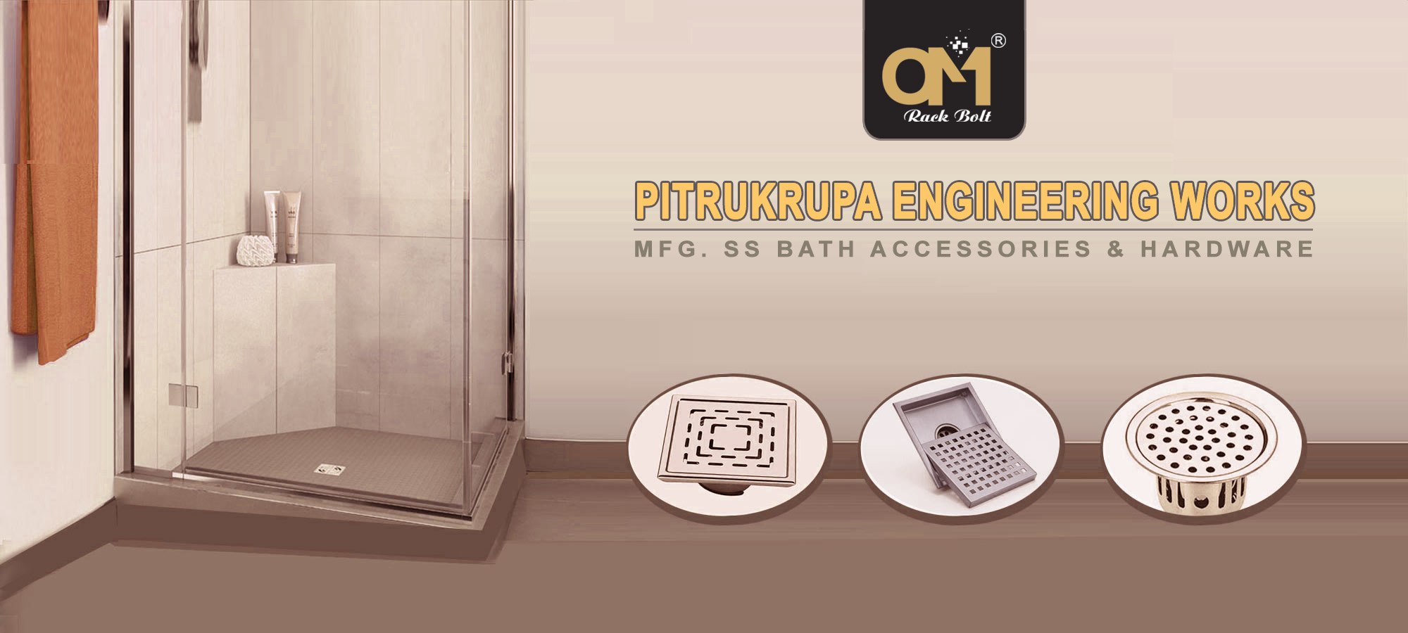 Pitrukrupa Engineering Sanitary - Hardware Bath Fittings Accessories  Manufacturers - SS Floor Drain Jali - SS Shower Drain Channle Jali Manufacturers - Suppliers and Expoters Rajkot - Gujarat - India